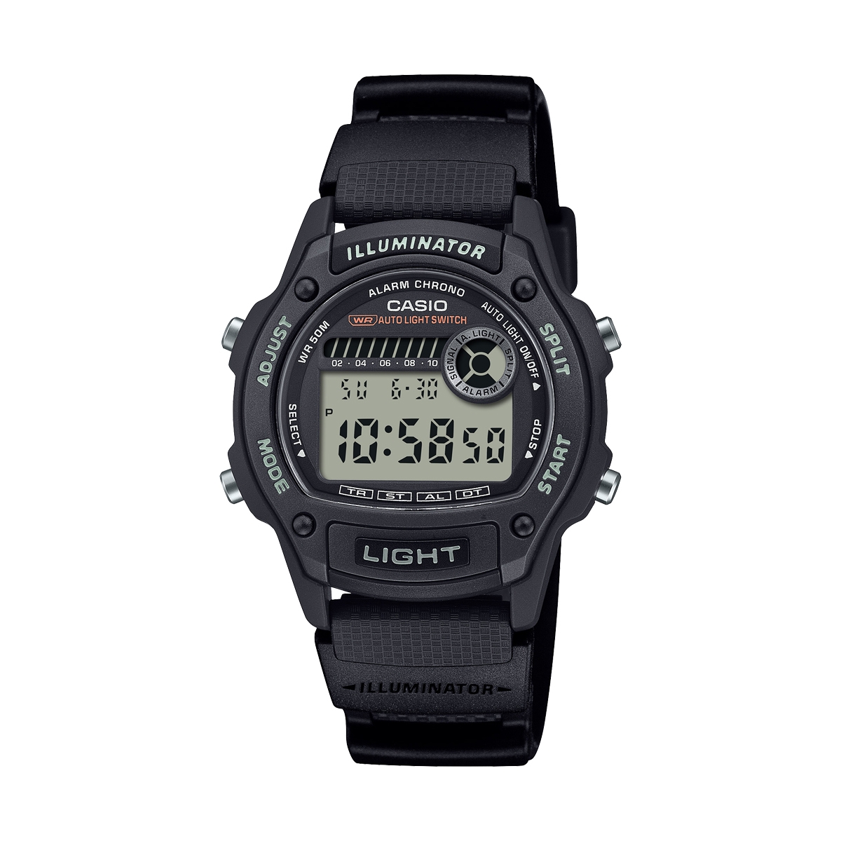 CASIO SPORT Mod. ILLUMINATOR SMALL WRIST 36.6mm case, Bio-Based Resin strap - BLACK