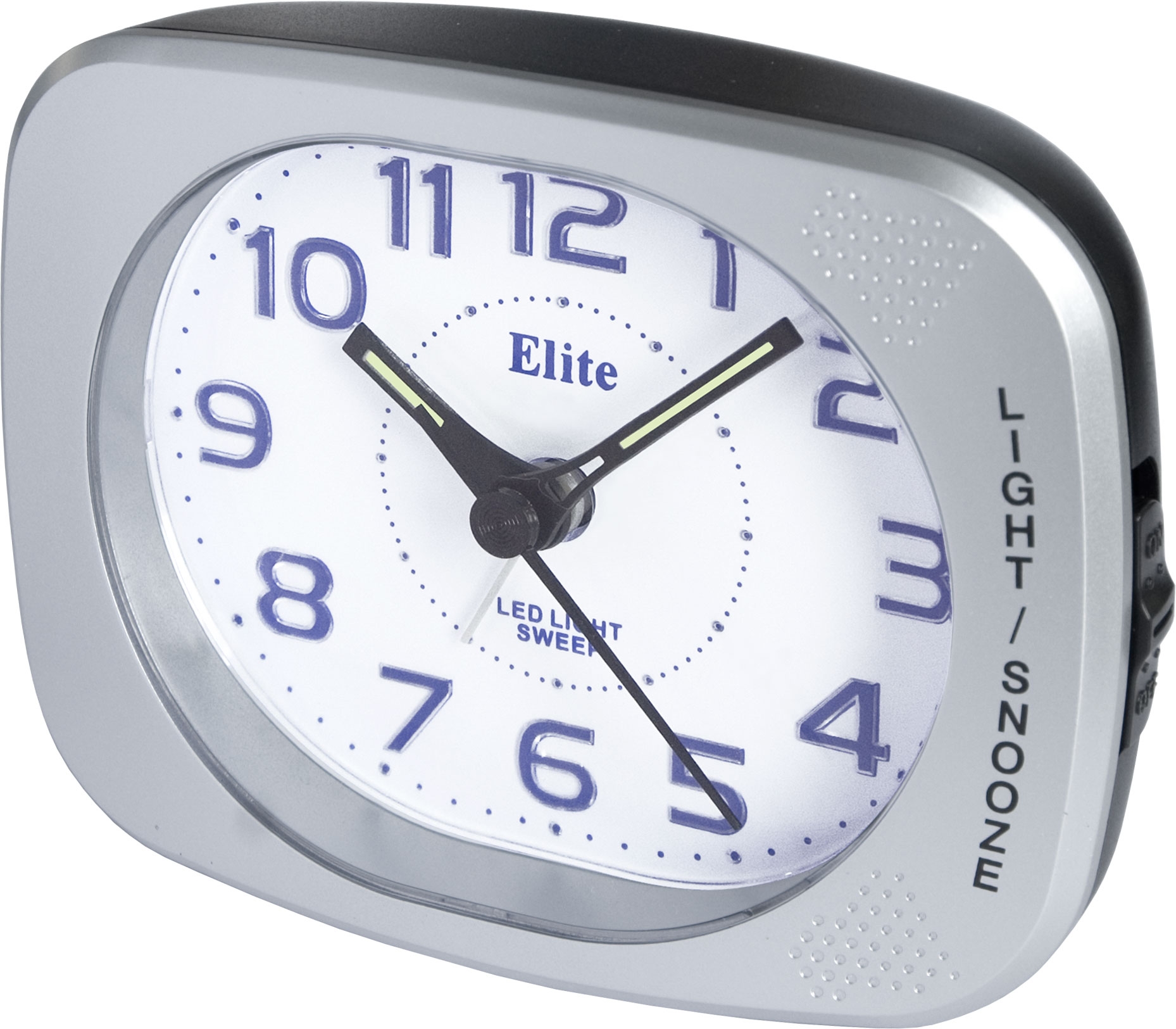 ELITE Sveglia silent con luce LED e snooze - ARGENTO - Silent alarm clock with LED light and snooze - SILVER