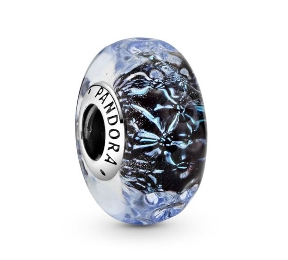 PANDORA Mod. WAVY DARK BLUE MURANO GLASS OCEAN CHARM