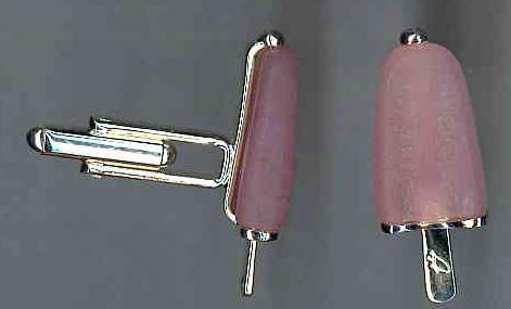 AMBROSINI JEWELS - GEMELLI ARGENTO 925° ghiacciolo finitura bianca pietra rosa