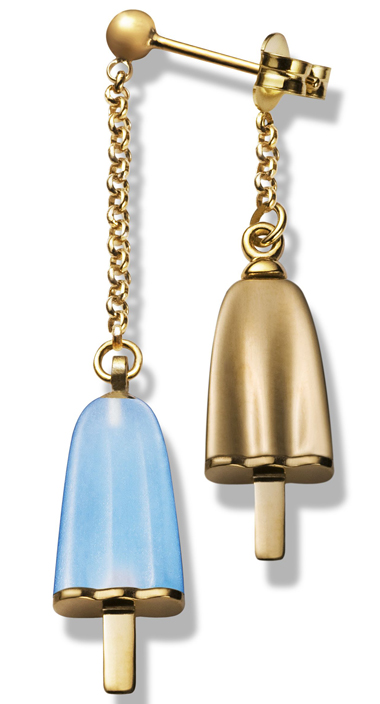 AMBROSINI JEWELS - ORECCHINI doppi ARGENTO 925° ghiacciolo finitura rosé pietra azzurra