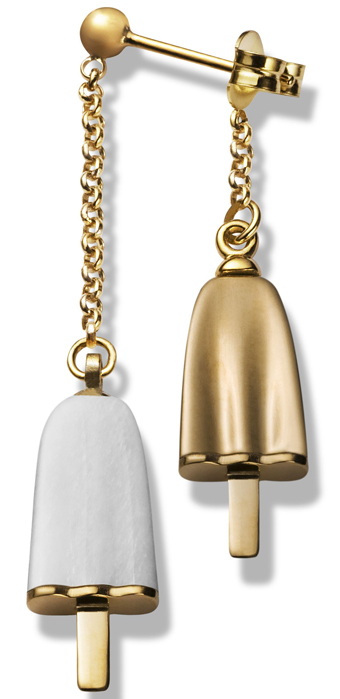 AMBROSINI JEWELS - ORECCHINI doppi ARGENTO 925° ghiacciolo finitura rosé pietra bianca