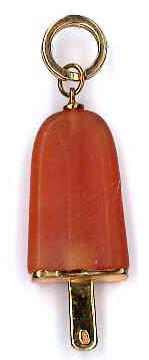 AMBROSINI JEWELS - PENDENTE ARGENTO 925° ghiacciolo finitura rosé pietra arancio medio (29.5x13 mm)