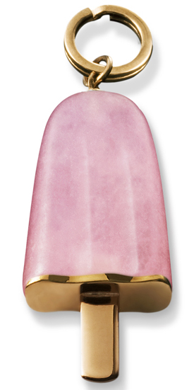 AMBROSINI JEWELS - PENDENTE ARGENTO 925° ghiacciolo finitura rosé pietra rosa medio (29.5x13 mm)