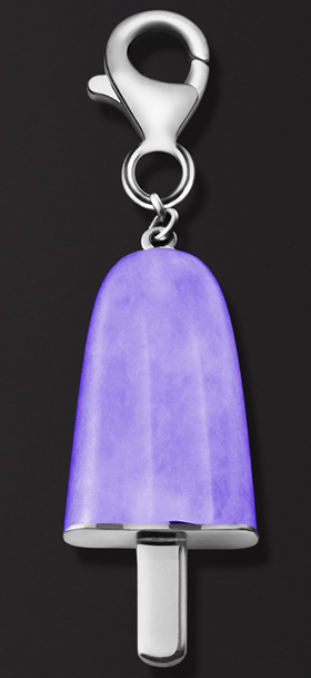 AMBROSINI JEWELS - PENDENTE ARGENTO 925° ghiacciolo finitura bianca pietra viola piccolo (21x14 mm)