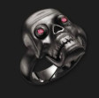 AMBROSINI JEWELS - ANELLO ARGENTO 925° teschio finitura brunita mis 13