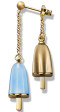 AMBROSINI JEWELS - ORECCHINI doppi ARGENTO 925° ghiacciolo finitura rosé pietra azzurra