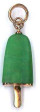 AMBROSINI JEWELS - PENDENTE ARGENTO 925° ghiacciolo finitura rosé pietra verde medio (29.5x13 mm)