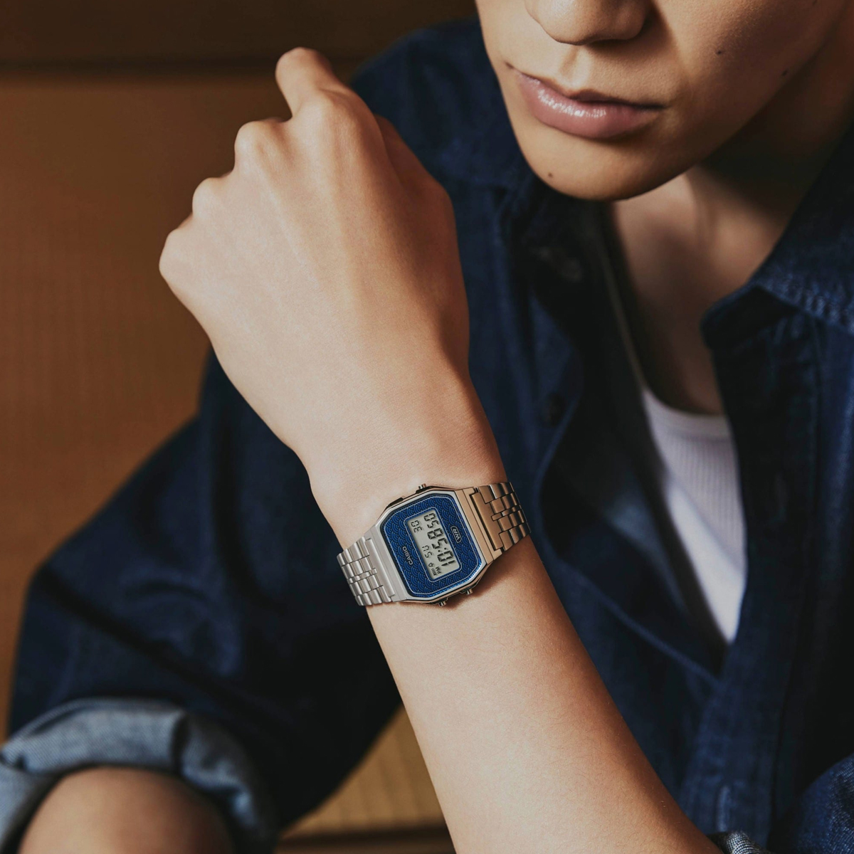 CASIO VINTAGE Mod. ICONIC - TRADITIONAL SEIGAIHA PATTERN Limited Edition - BLUE