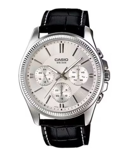CASIO Mod. DAY DATE MULTIFUNCTION, LEATHER - WHITE