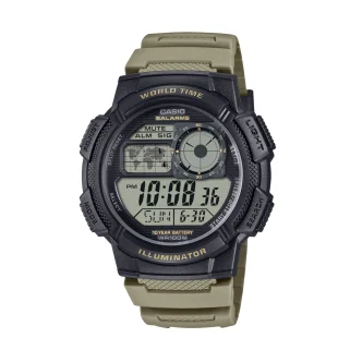 CASIO SPORT Mod. DIVER - WORLD TIME ILLUMINATOR 5 ALARMS, 10 YEARS BATTERY - TAUPE