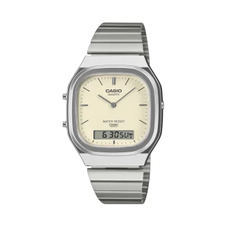 CASIO VINTAGE Mod. EDGY ROUNDED SQUARE - SILVER