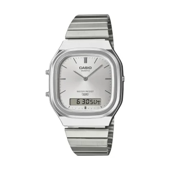 CASIO VINTAGE Mod. EDGY ROUNDED SQUARE - SILVER