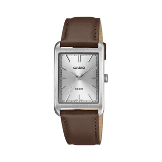 CASIO COLLECTION Mod. TANK - LEATHER, ARGENTEE