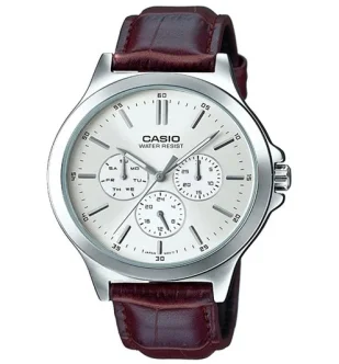 CASIO COLLECTION Mod. MULTIFUNCTION SILVER, Leather