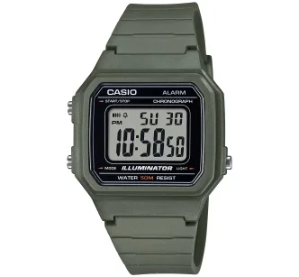CASIO TIMELESS COLLECTION Mod. SPORT ILLUMINATOR WR 50M, ALARM, CHRONOGRAPH - ARMY GREEN