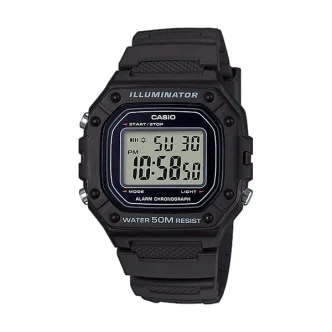 CASIO TIMELESS COLLECTION Mod. SPORT ILLUMINATOR WR 50M, ALARM, CHRONOGRAPH - BLACK