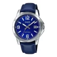 CASIO COLLECTION Mod. CASUAL DATE, LEATHER - BLUE