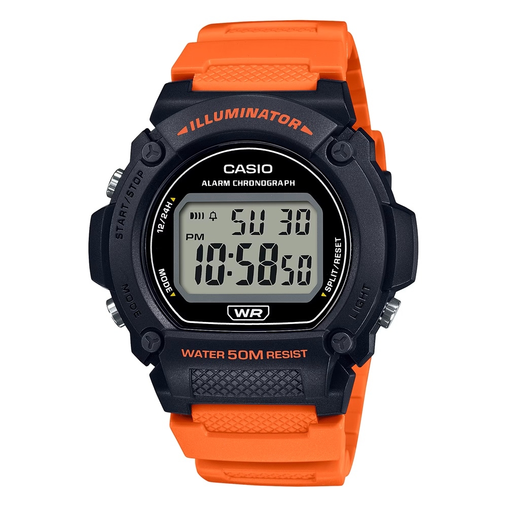 CASIO TIMELESS COLLECTION Mod. SPORT - ILLUMINATOR WR 50M, ALARM, CHRONOGRAPH - BLACK (Brilliant color strap)