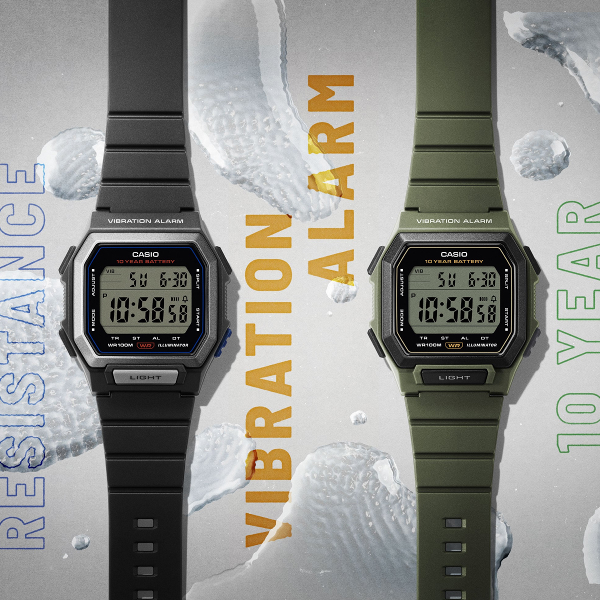 CASIO COLLECTION Mod. ILLUMINATOR 10 YEARS BATTERY - BLACK