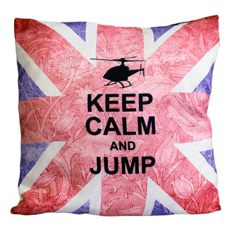 CUSCINI LETTERARI - Copricuscino in Juta lavata / Cotton pillow case KEEP CALM AND JUMP - Size 40x40cm