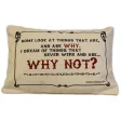 CUSCINI LETTERARI - Copricuscino in Juta lavata / Cotton pillow case WHY NOT - Size 38x25cm