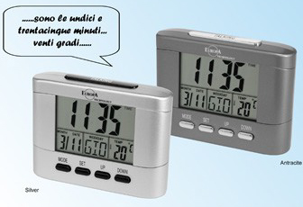 ELITE SVEGLIA DIGITALE PARLANTE ARGENTO / SILVER SPEAKING* DIGITAL ALARM CLOCK (*Italian only)