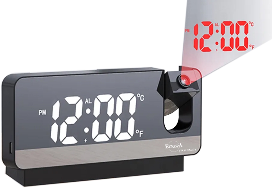 ELITE Sveglia LED con proiezione orario - LED alarm clock with time projection