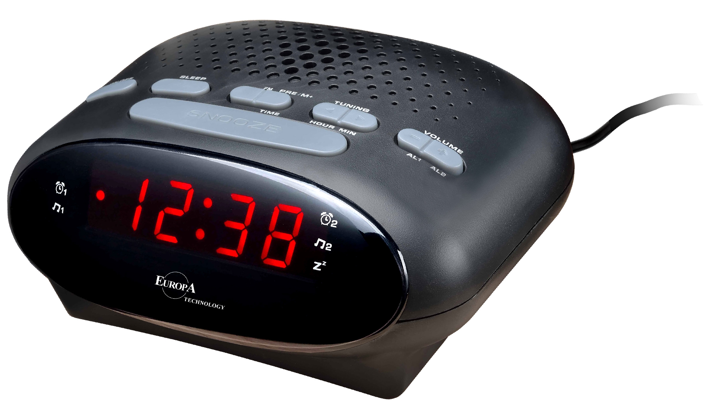 ELITE Radiosveglia a corrente - NERO - Electric radio alarm clock - BLACK