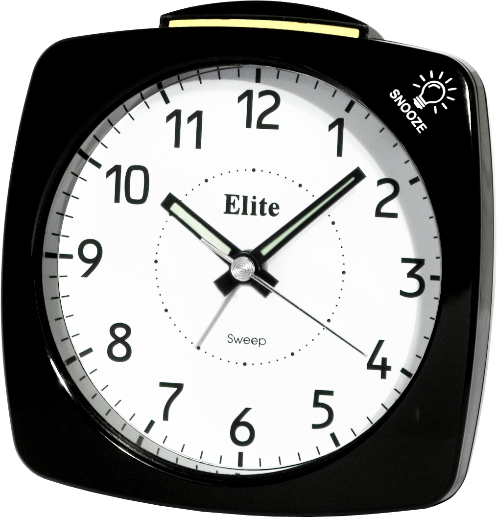 ELITE Sveglia silent con luce e snooze - NERO - Silent alarm clock with light and snooze - BLACK