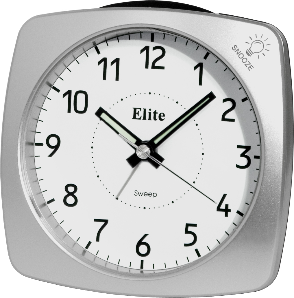 ELITE Sveglia silent con luce e snooze - ARGENTO - Silent alarm clock with light and snooze - SILVER