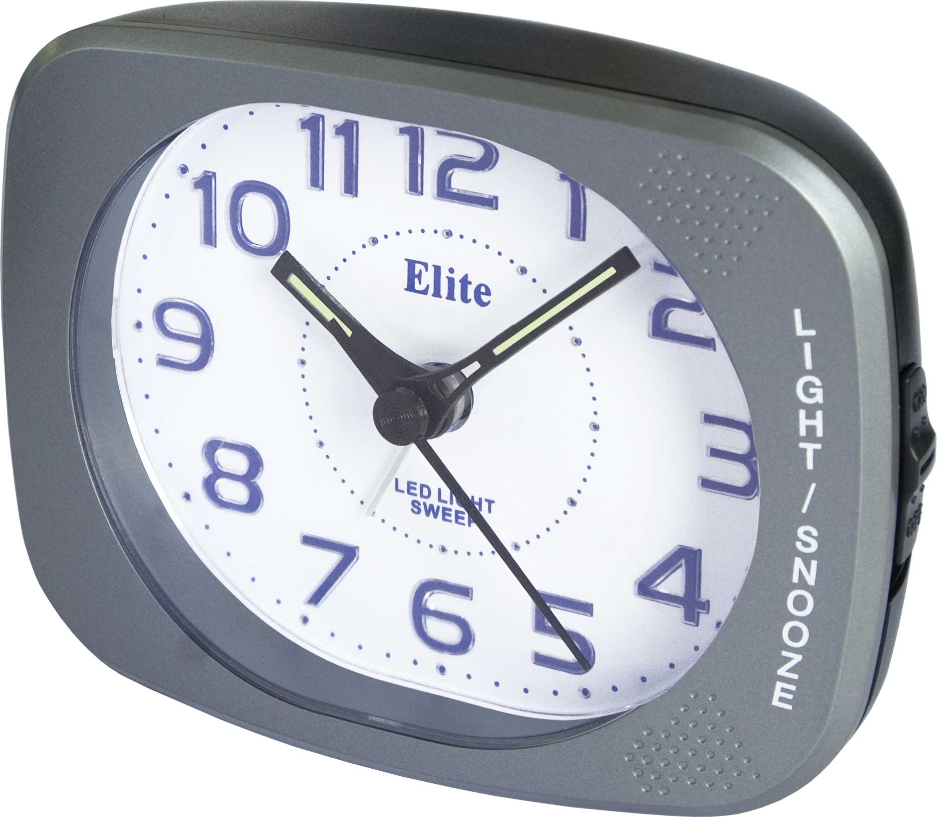 ELITE Sveglia silent con luce LED e snooze - ANTRACITE - Silent alarm clock with LED light and snooze - GREY