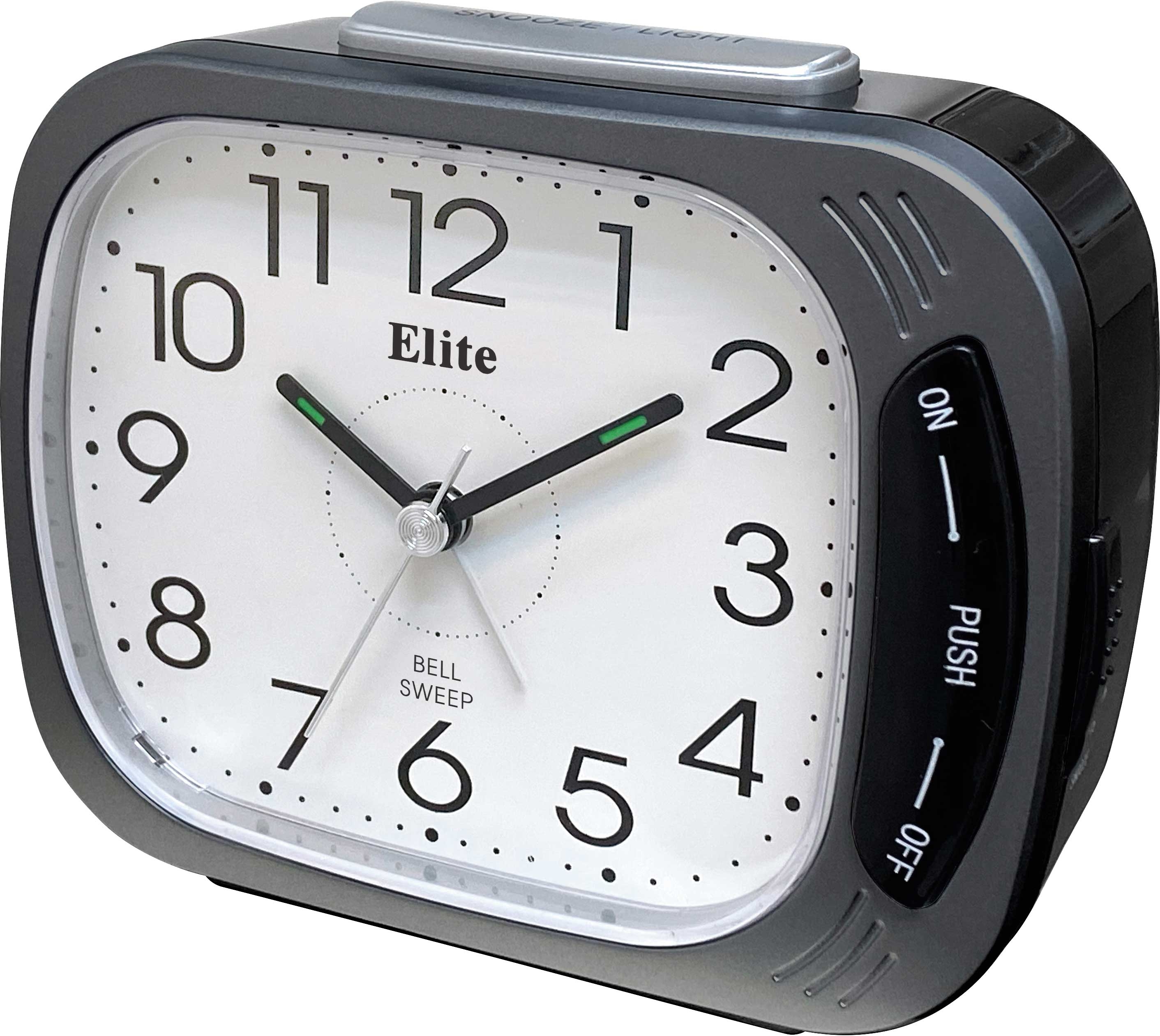 ELITE Sveglia silent. suoneria su campanello. luce. snooze - ANTRACITE - Silent alarm clock. bell ring. light. snooze - GREY