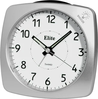 ELITE Sveglia silent con luce e snooze - ARGENTO - Silent alarm clock with light and snooze - SILVER
