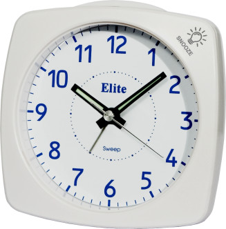 ELITE Sveglia silent con luce e snooze - BIANCO - Silent alarm clock with light and snooze - WHITE