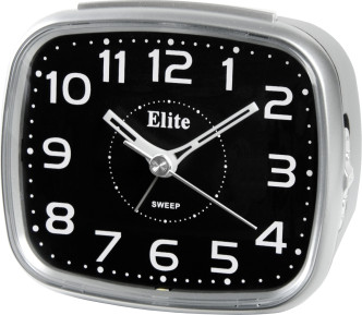 ELITE Sveglia silent con luce LED e snooze - ARGENTO - Silent alarm clock with LED light and snooze - SILVER