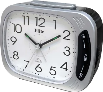 ELITE Sveglia silent. suoneria su campanello. luce. snooze - ARGENTO - Silent alarm clock. bell ring. light. snooze - SILVER
