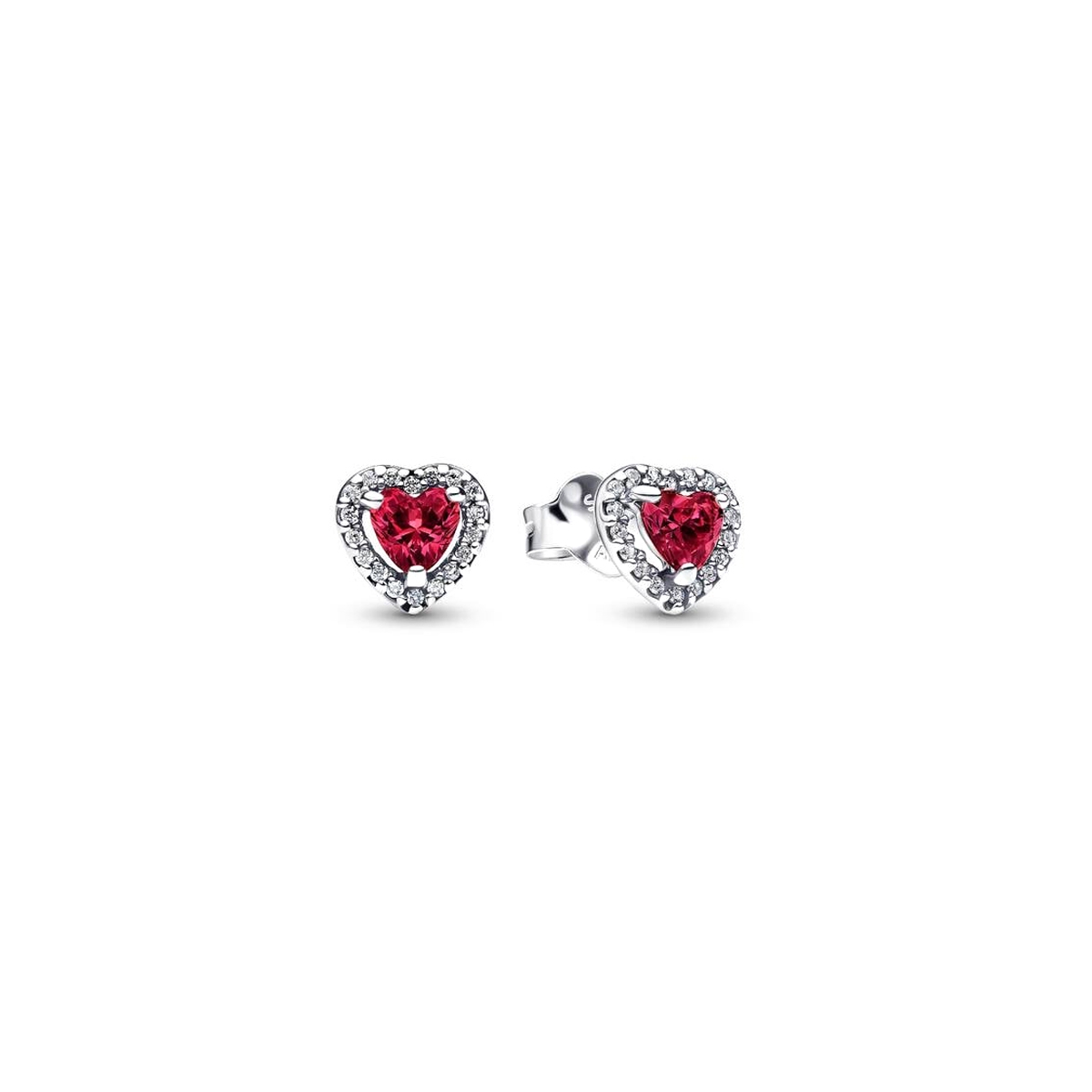 PANDORA JEWELRY Mod. ELEVATED RED HEART STUD EARRINGS