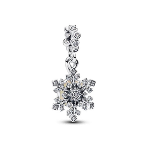 PANDORA CHARMS Mod. OPALESCENT SNOWFLAKE DOUBLE DANGLE