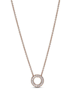 PANDORA Mod. SPARKLING PINK HEART COLLIER NECKLACE