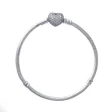 PANDORA Mod. MOMENTS SPARKLING HEART PAVE CLASP SNAKE CHAIN BRACELET