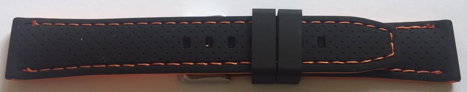 SILICONE SOFT TOUCH Black/Orange - 24 mm