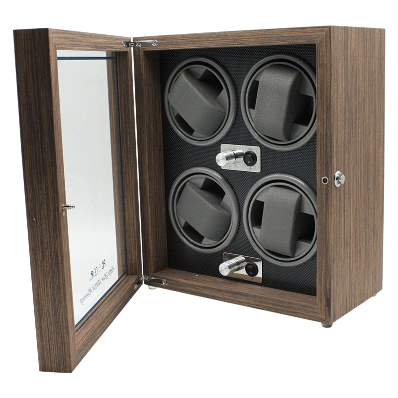 Watch Winder for 4 Watches – LED Light (switchable) / Carica Orologio 4 orologi – Luce LED (disattivabile)